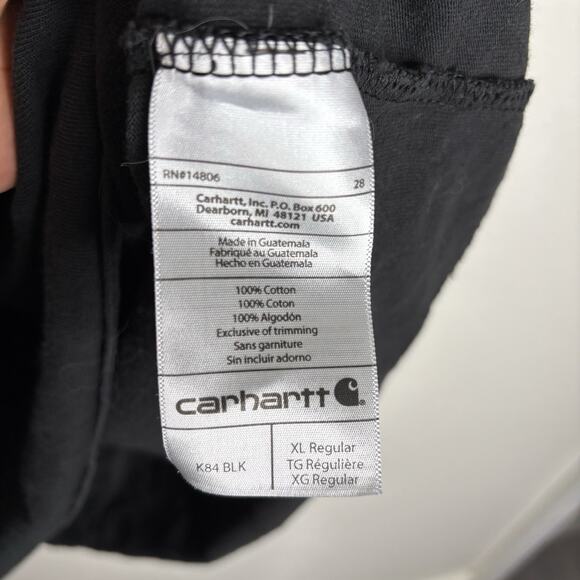Carhartt Shirt Mens XL Black‎ Henley Short Sleeve Pocket Work Original Fit - Picture 3 of 6